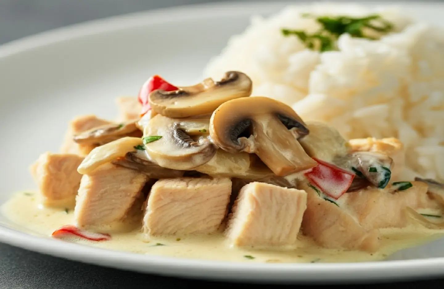 دجاج بالكريمة