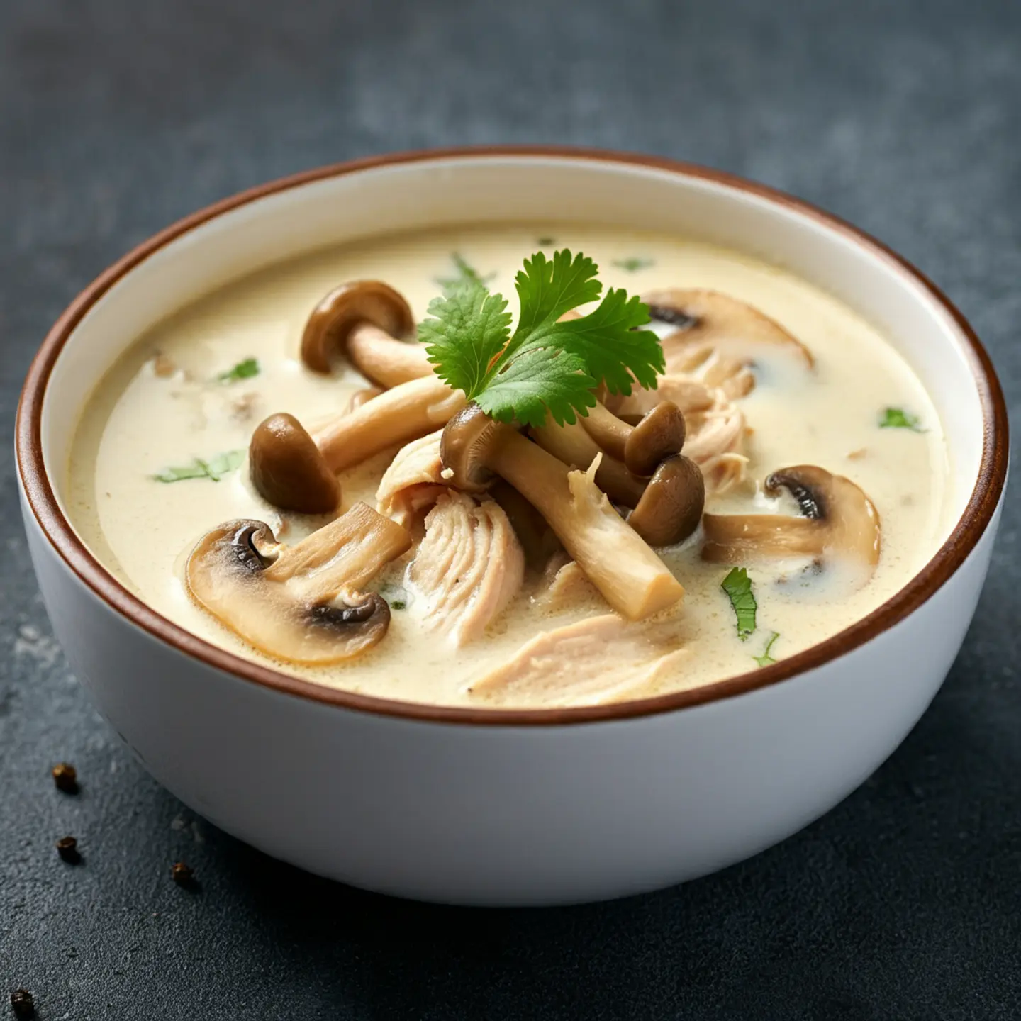 شوربة دجاج مشروم بالكريمة