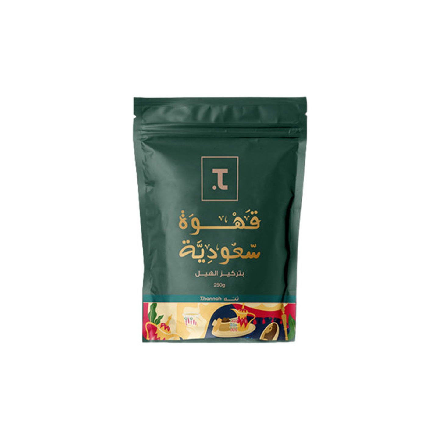 Thannah Saudi Coffee   Cardamom Flavor   250 G Bag