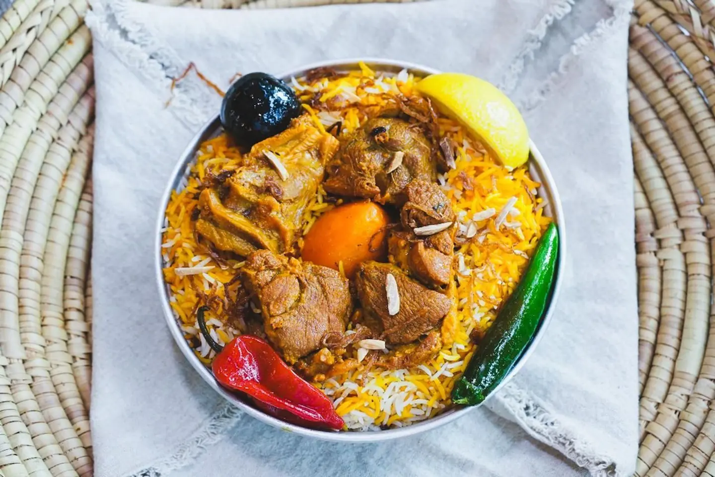 زربيان لحم مع رز