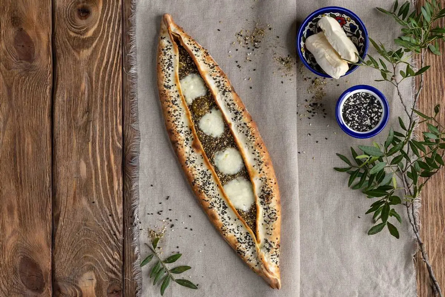 Zaatar With Nabulsi Cheese Fatayer