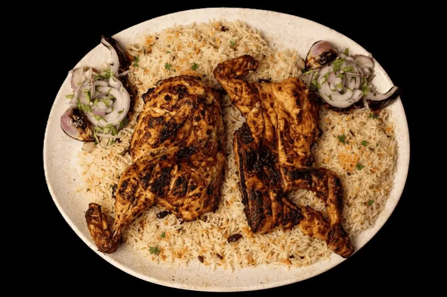 Whole Charcoal Chicken With Rice