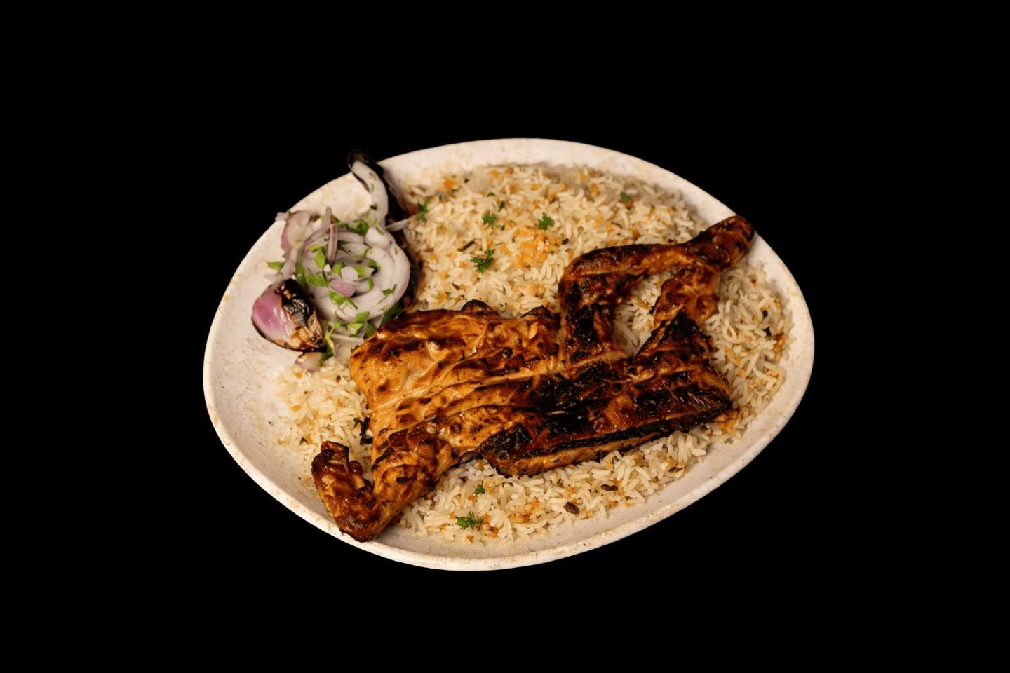 Half Charcoal Chicken With Rice