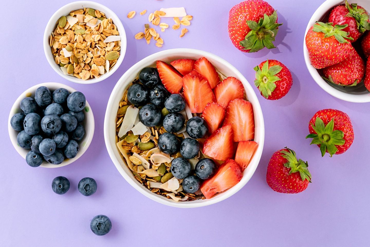 Strawberries, Granola, & Blueberries Acai Bowl