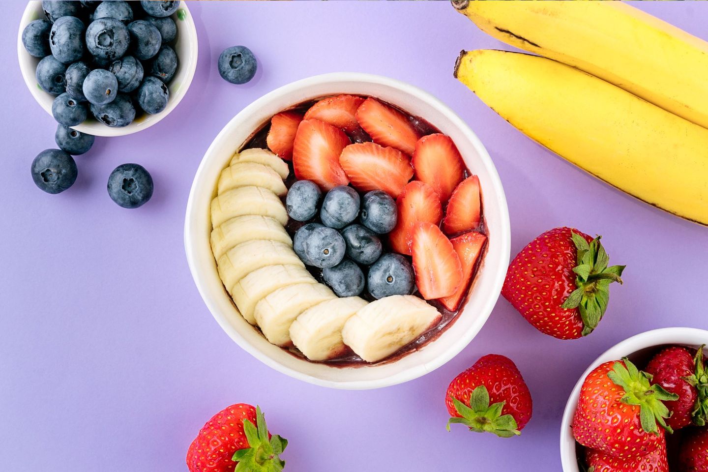 Blueberries, Bananas, & Strawberries Acai Bowl