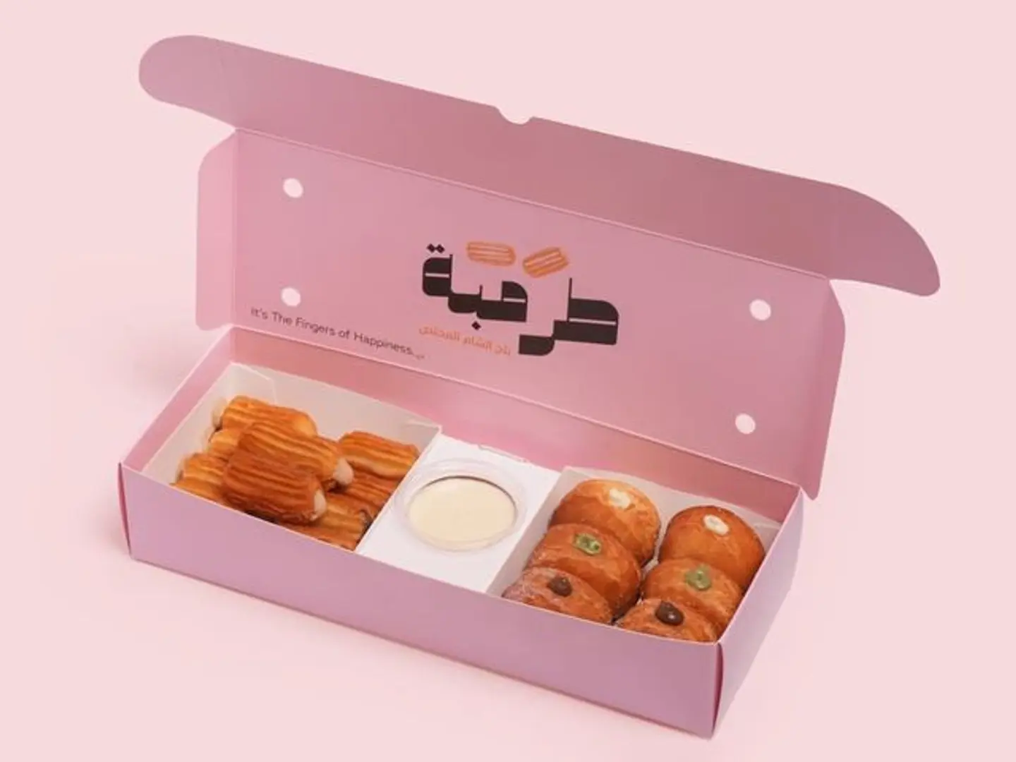 Box Mix: 6 Pieces Of Mini Stuffed Donuts And 10 Pieces Of Mini Stuffed Balah Al Sham