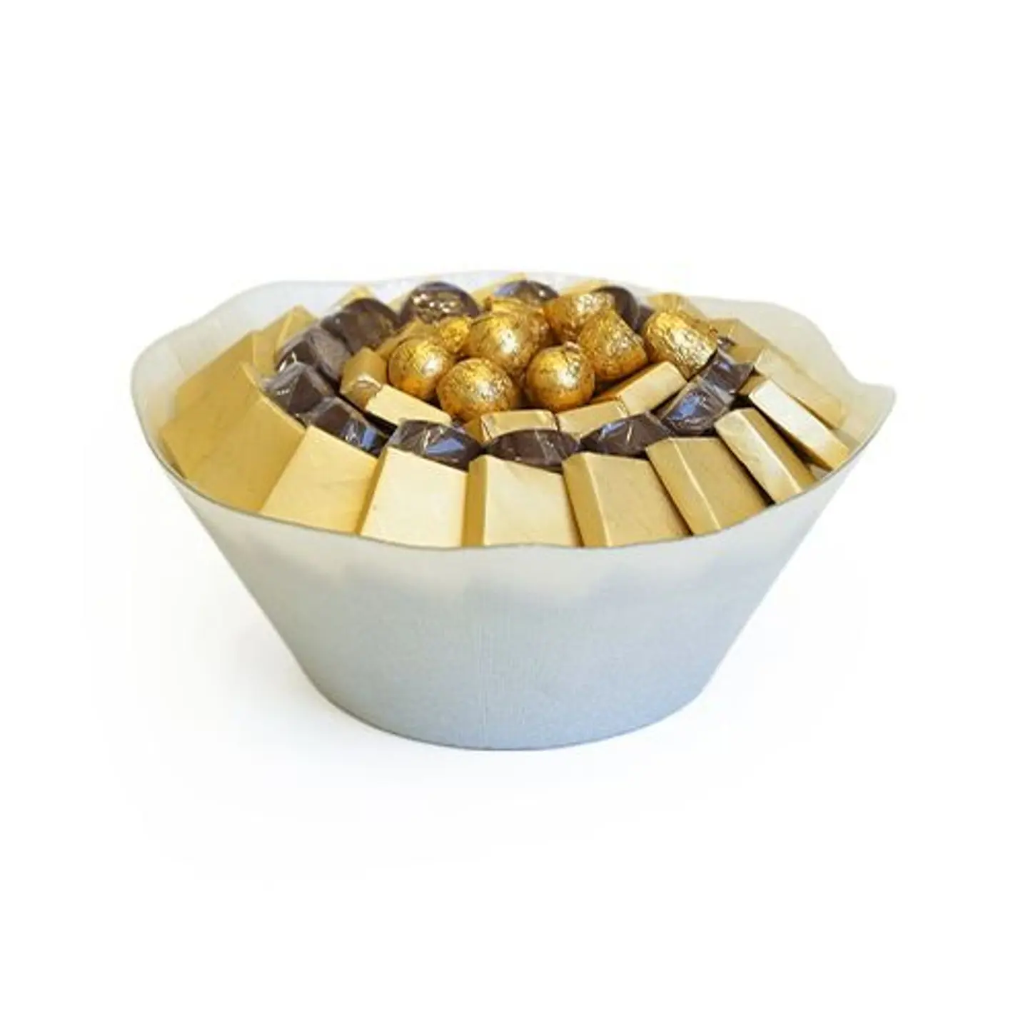 Small White Vase With Wrapped Chocolates