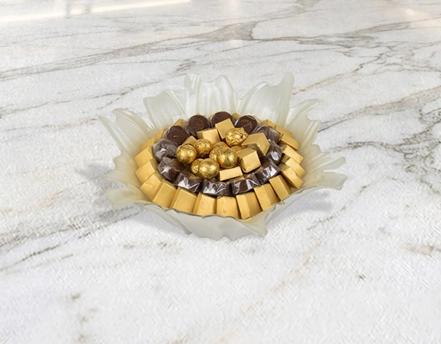 Wrapped Chocolate Small Flower Shaped Vase