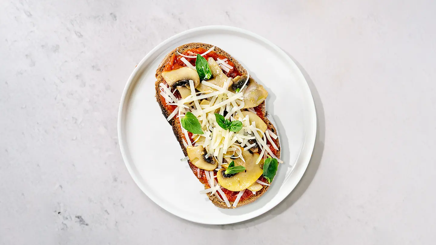 Tomato, Cheese & Mushroom Toast