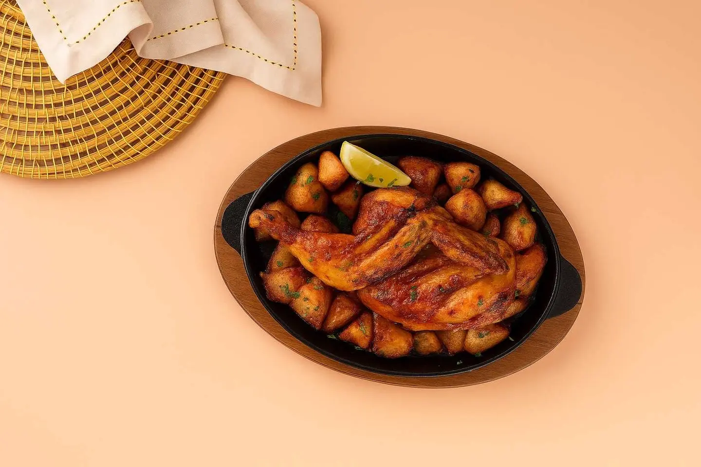 Half Grilled Chicken & Potatoes