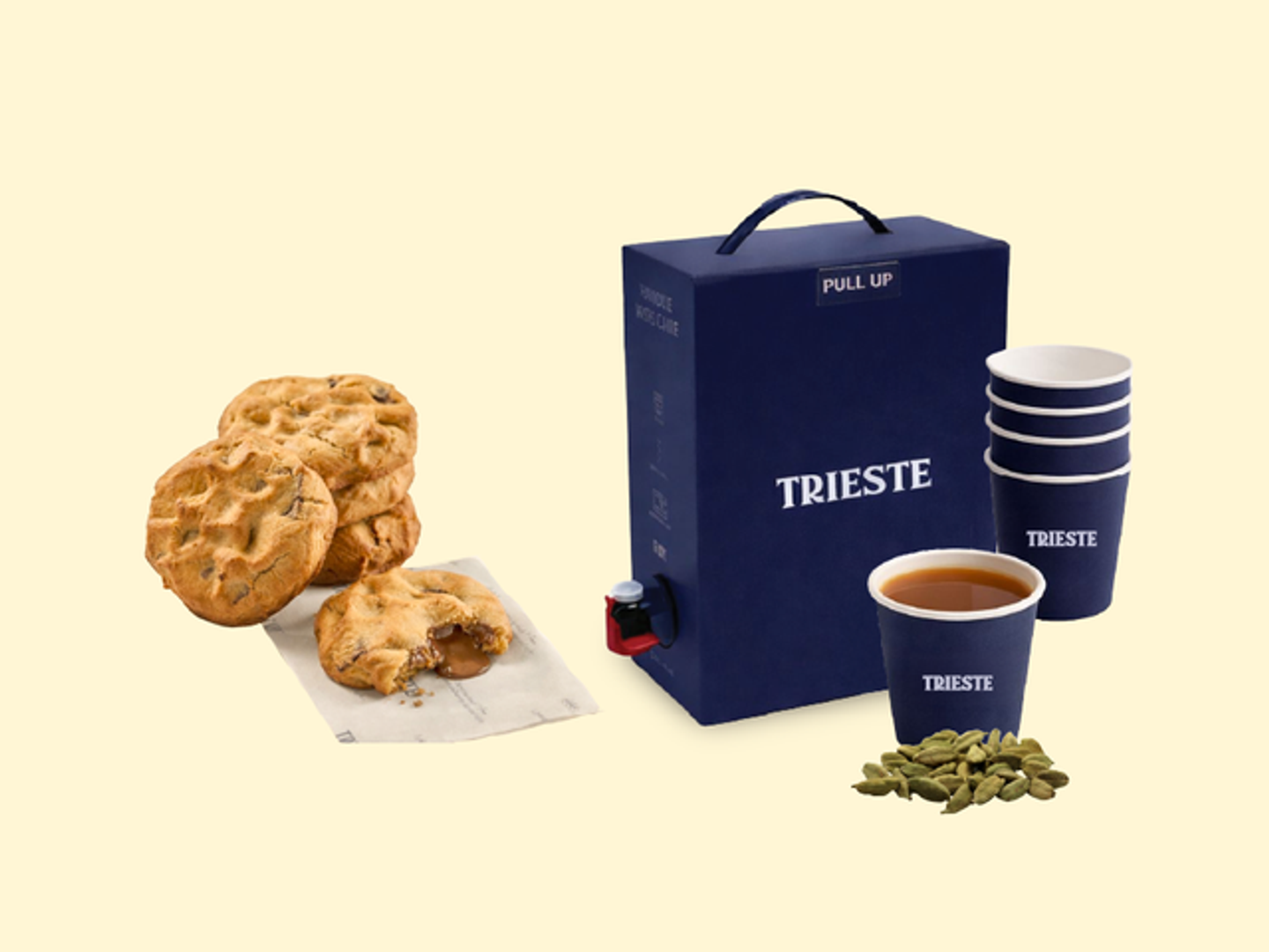 ٥ قطع كوكيز مع بوكس قهوة سعودية