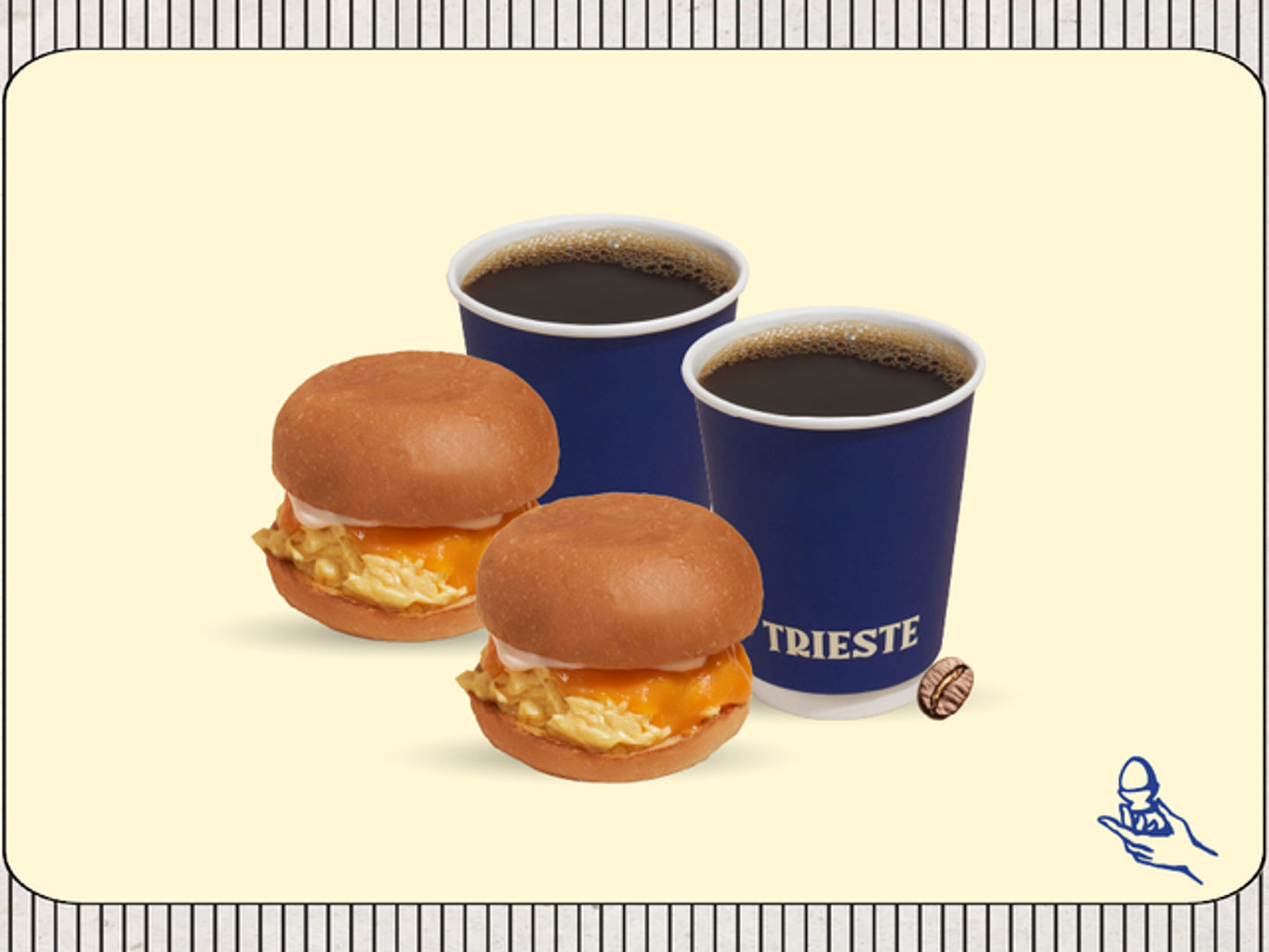 Black Coffee And Egg Bun