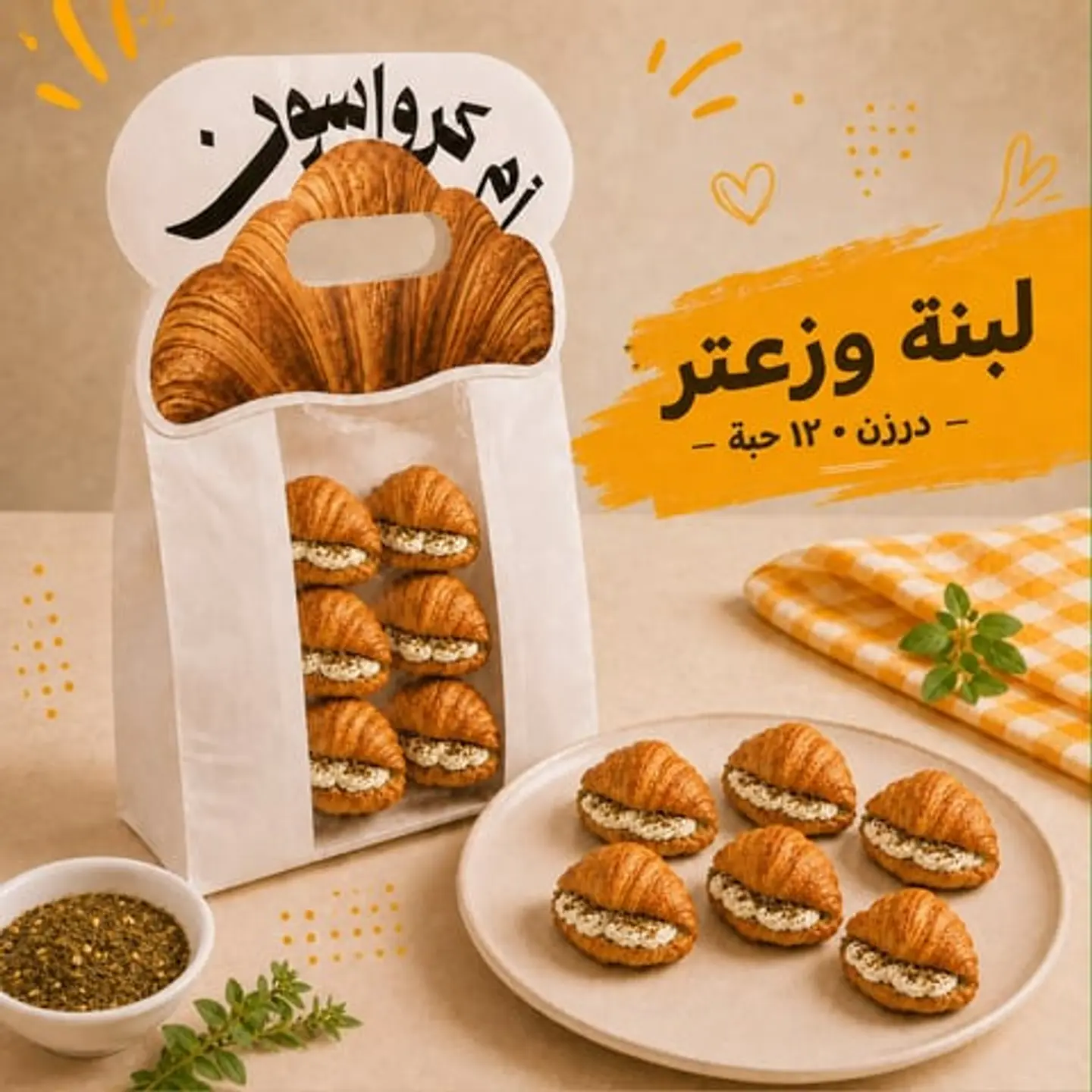 ام كرواسون - لبنة وزعتر - درزن