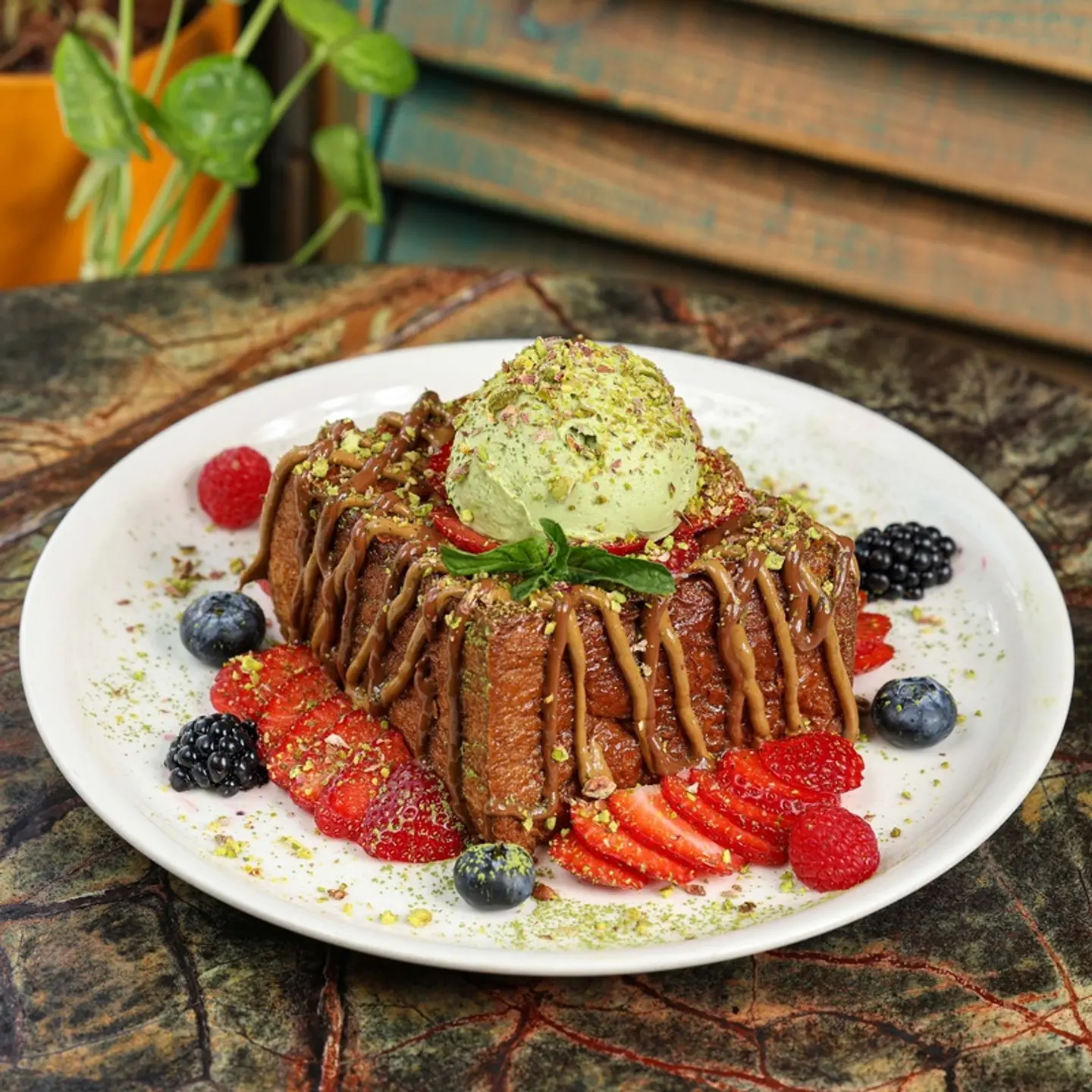 French Toast King Pistachio Gianduja Matcha