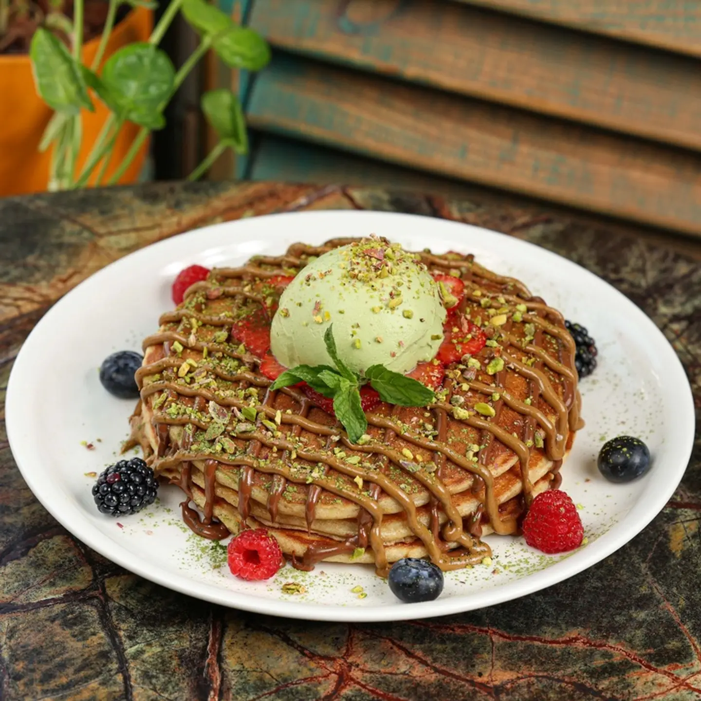 Buttermilk Pancake Pistachio And Gianduja