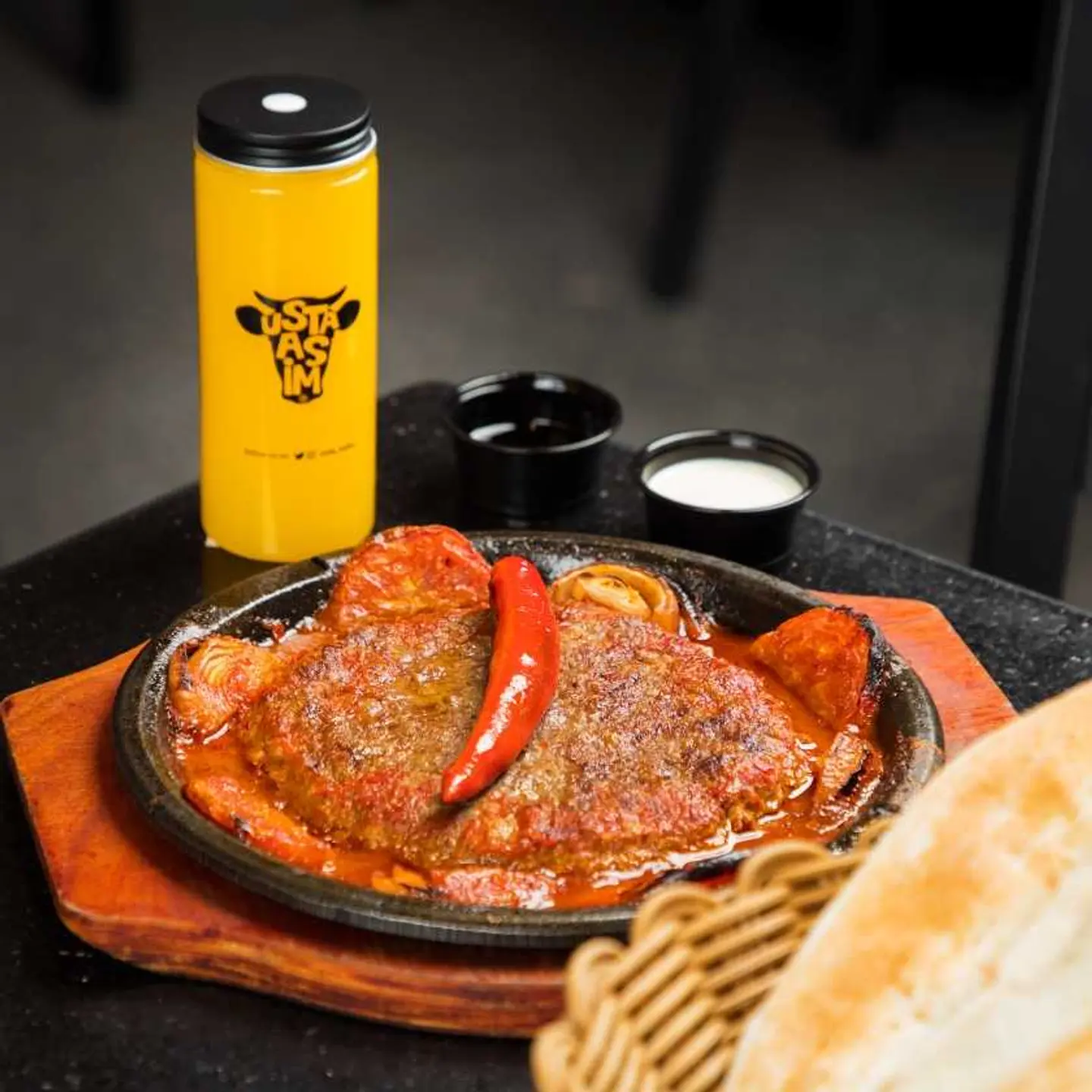 Meat On A Plate With Special Sauce