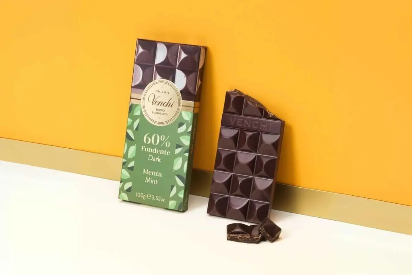 Dark Chocolate Bar With Mint Crunchy Grains 100 G