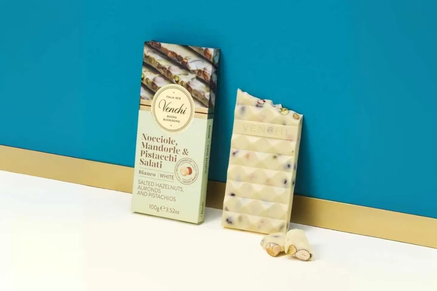 White Chocolate Bar With Salted Nuts 100 G