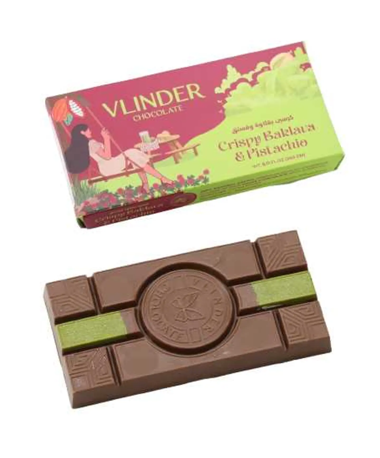 Vlinder Chocolate Crispy Baklava & Pistachio Bar 240 Gm