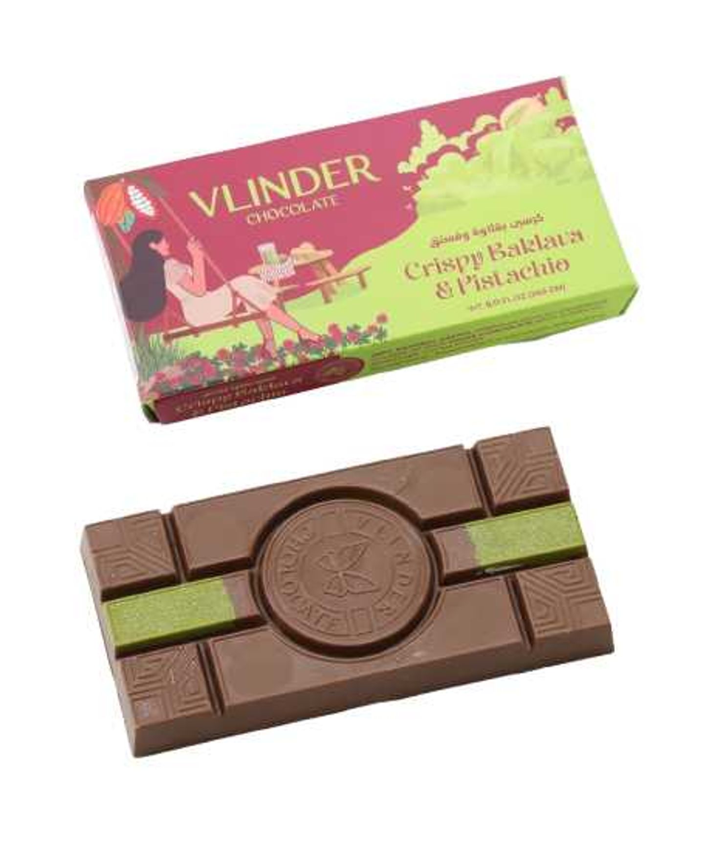 Vlinder Chocolate Crispy Baklava & Pistachio Bar 240 Gm