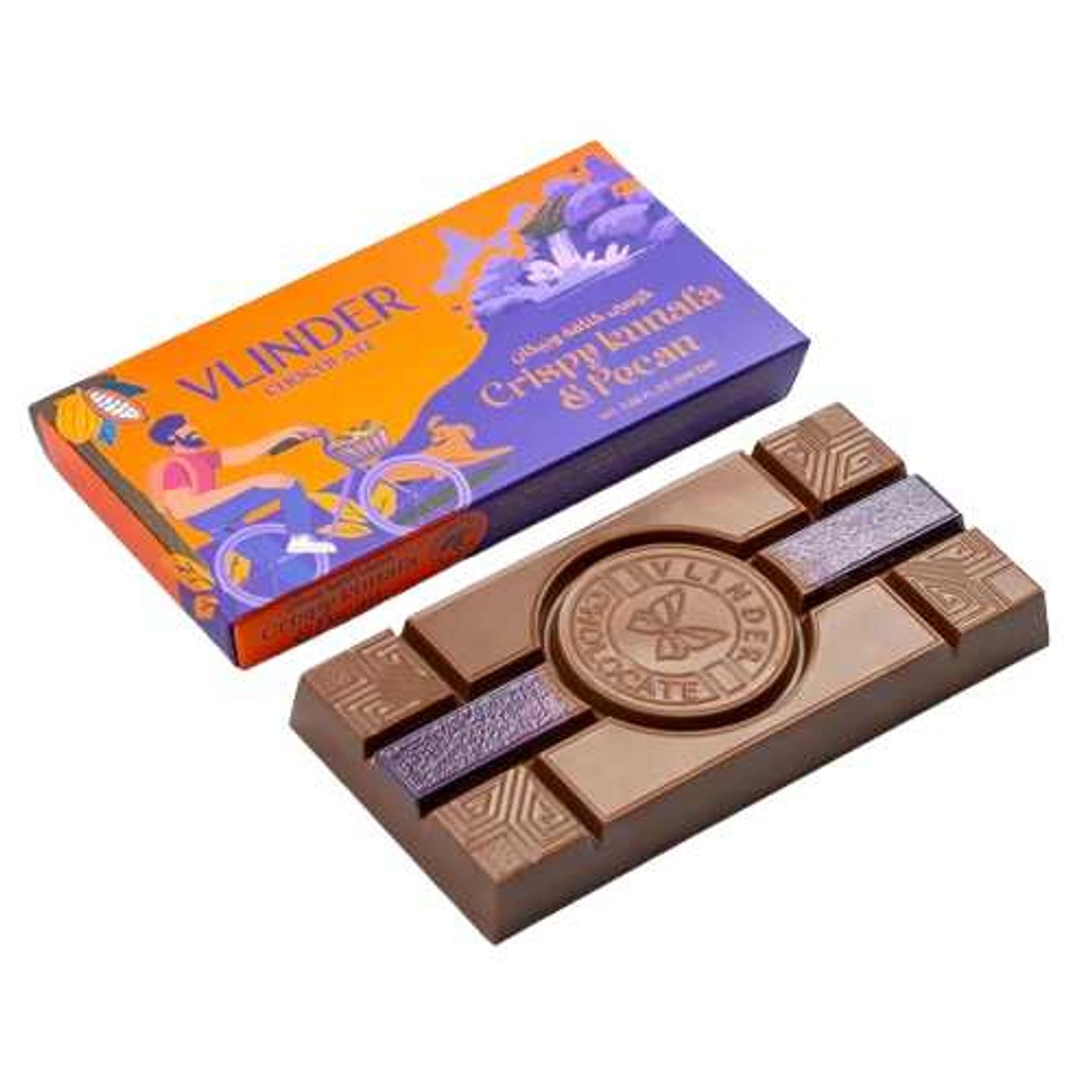 Vlinder Chocolate Crispy Kunafa & Pecan Bar 240 Gm