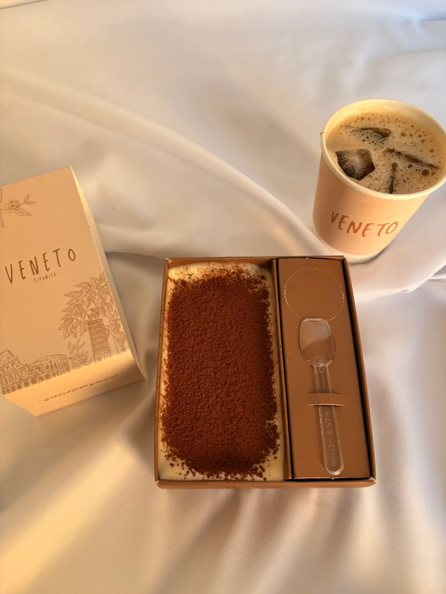 Cold Black Coffee With One Small Tiramisu