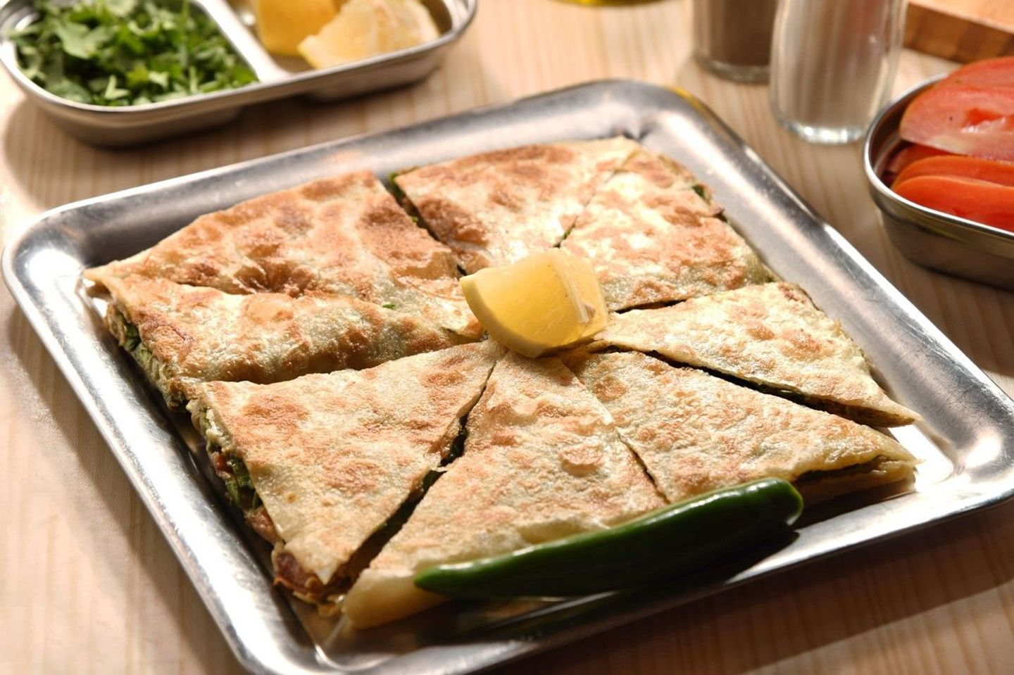 Cheddar Cheese Mutabag With Vegetables