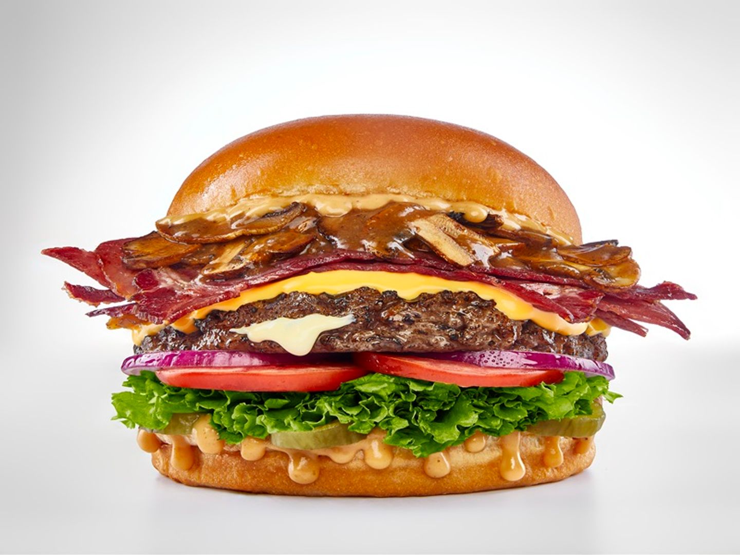 Bacon Mushroom Burger Sandwich