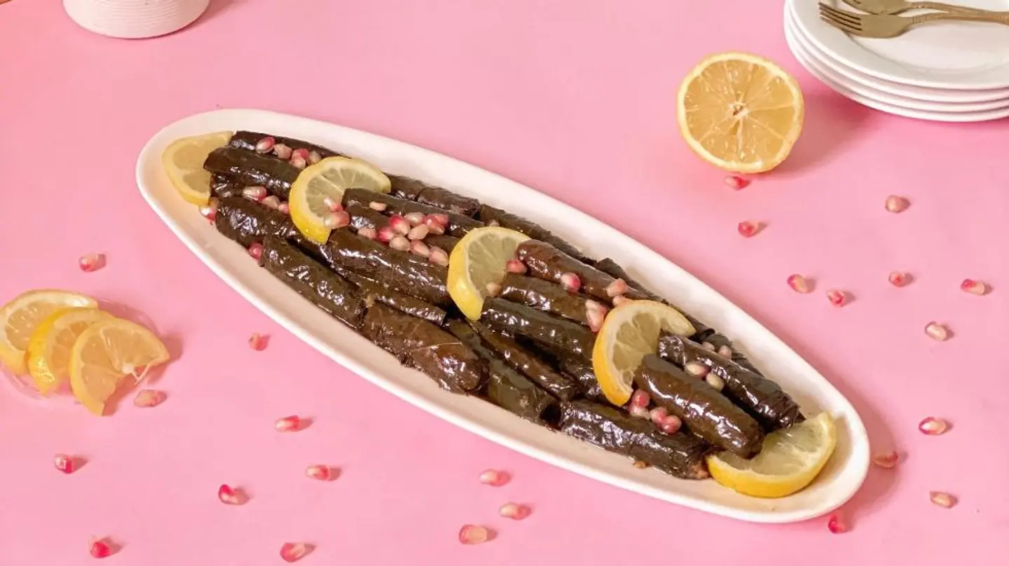 Tray Of Spicy Grape Leaves
