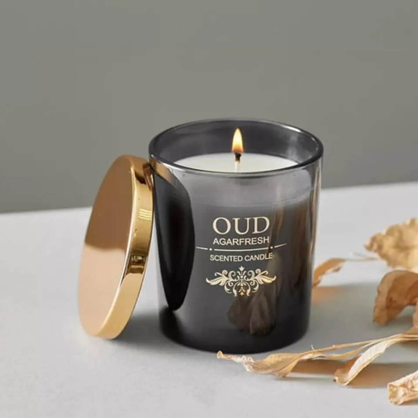 جرة شمع معطر عود والمسك من أجارفريش 200 جم