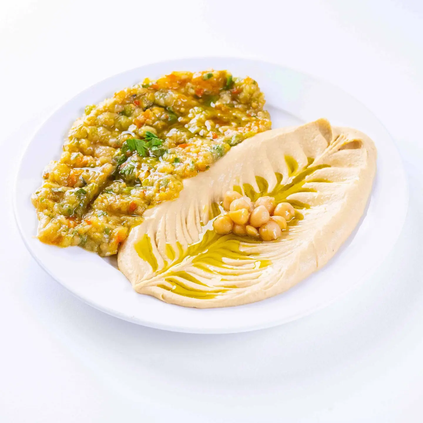 حمص مع بابا غنوج (صحن)