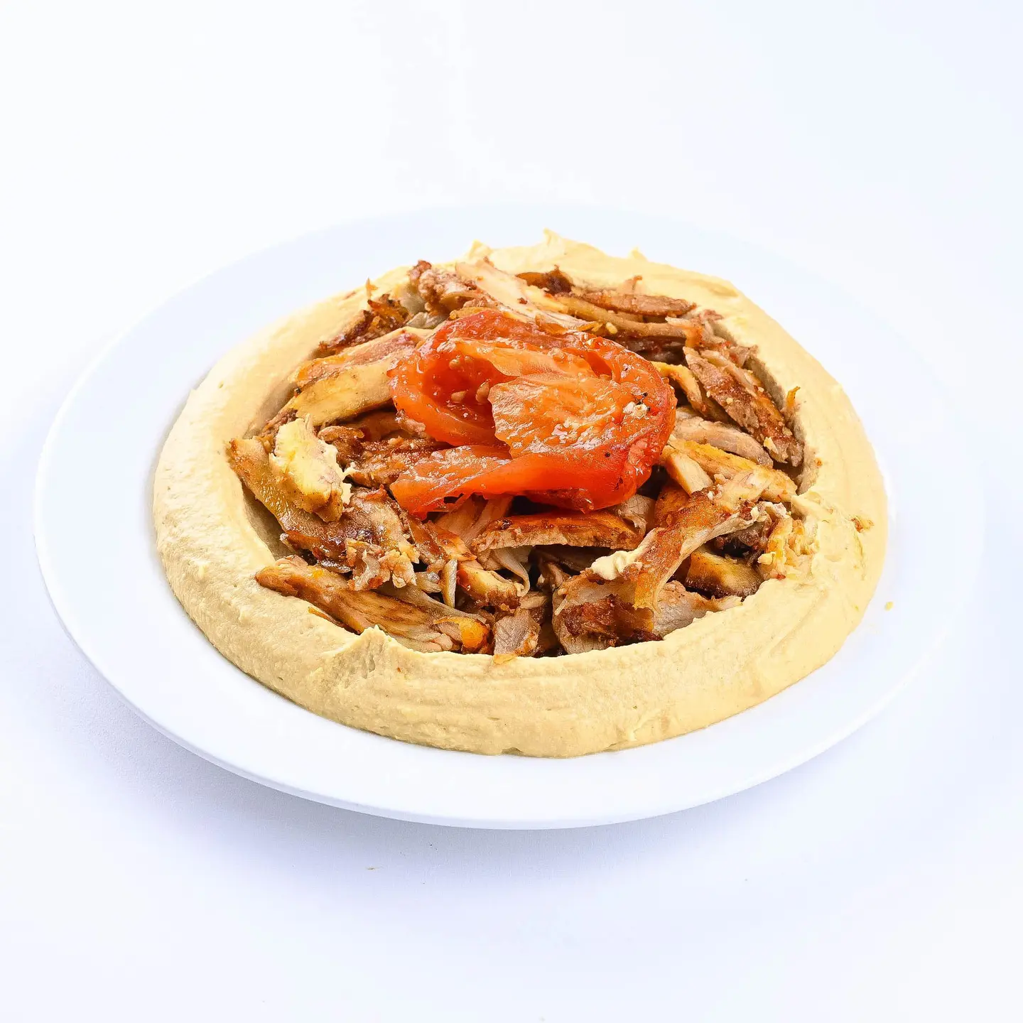 حمص مع شاورما دجاج