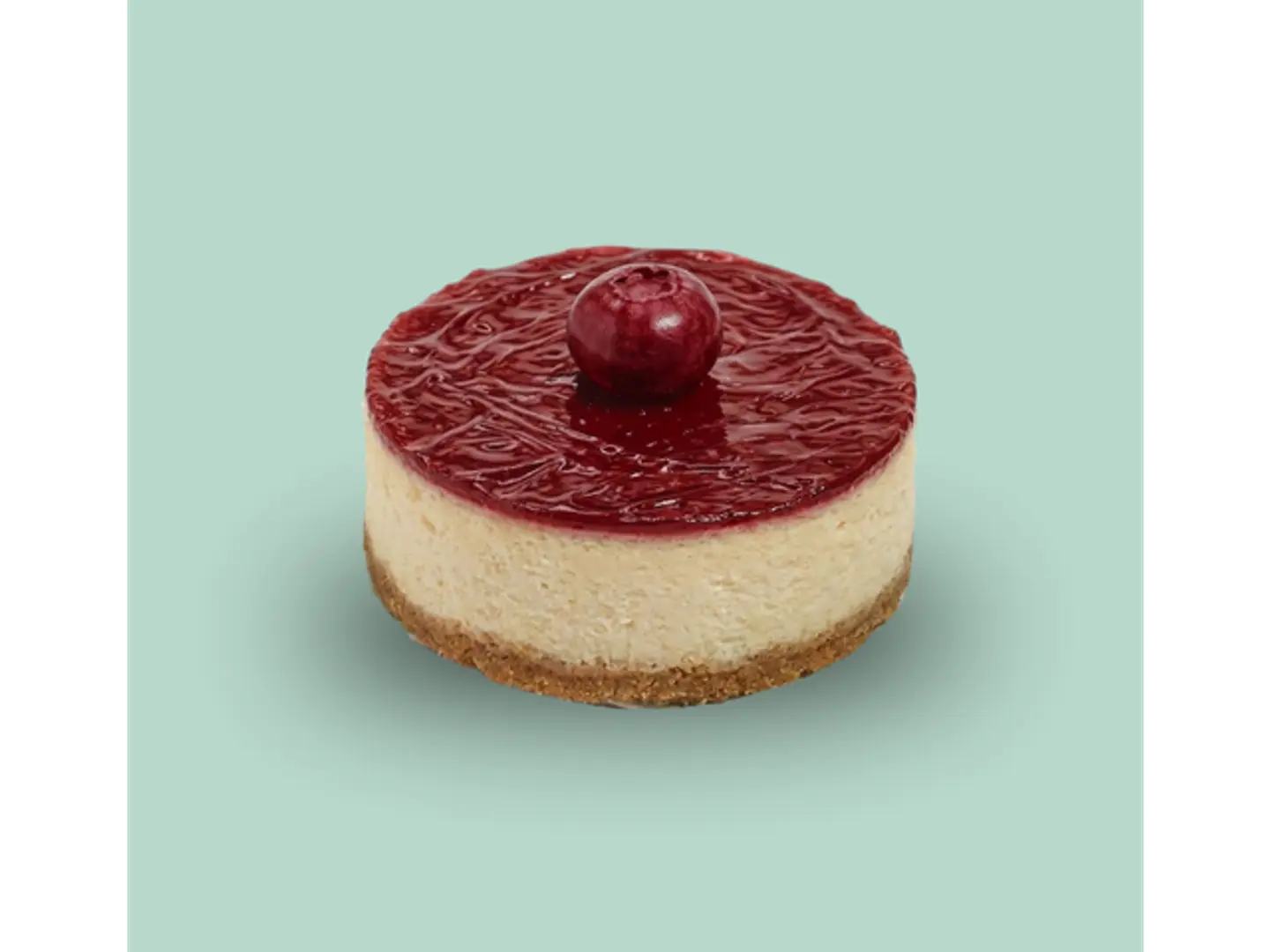 شيز كيك مع التوت الأحمر صغيرة