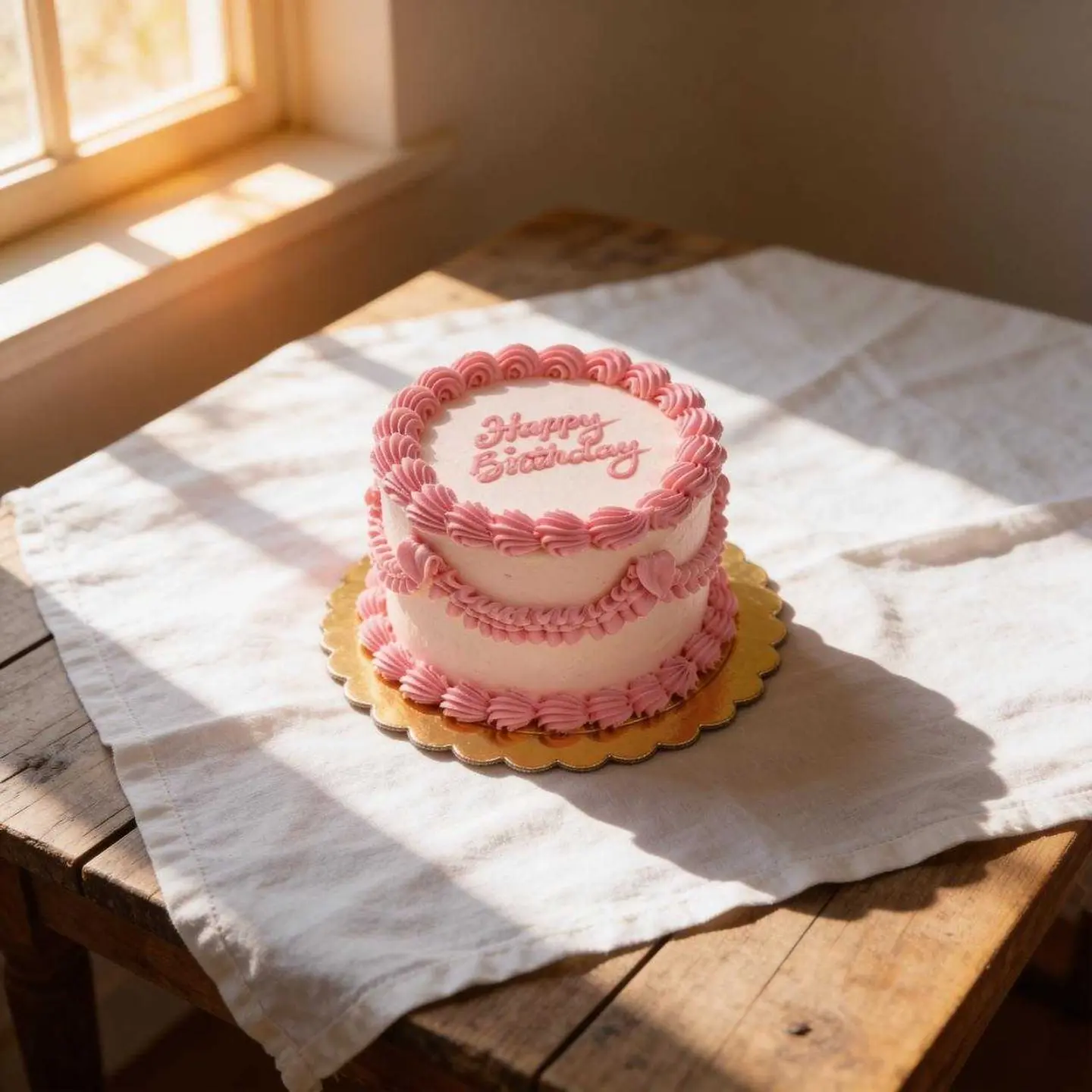 A Vintage Happy Birthday Cake, Shape No. 67