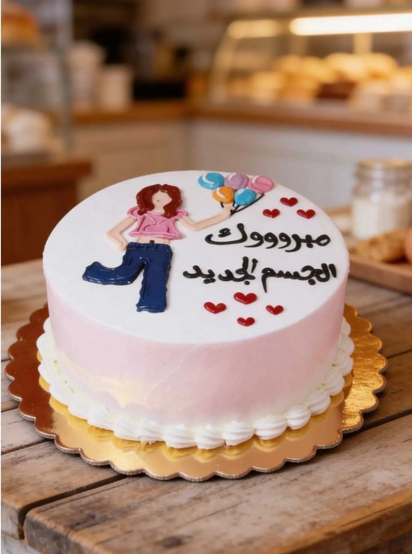 أ- كيكة مبروك الجسم الجديد (6 انش) 3 طبقات