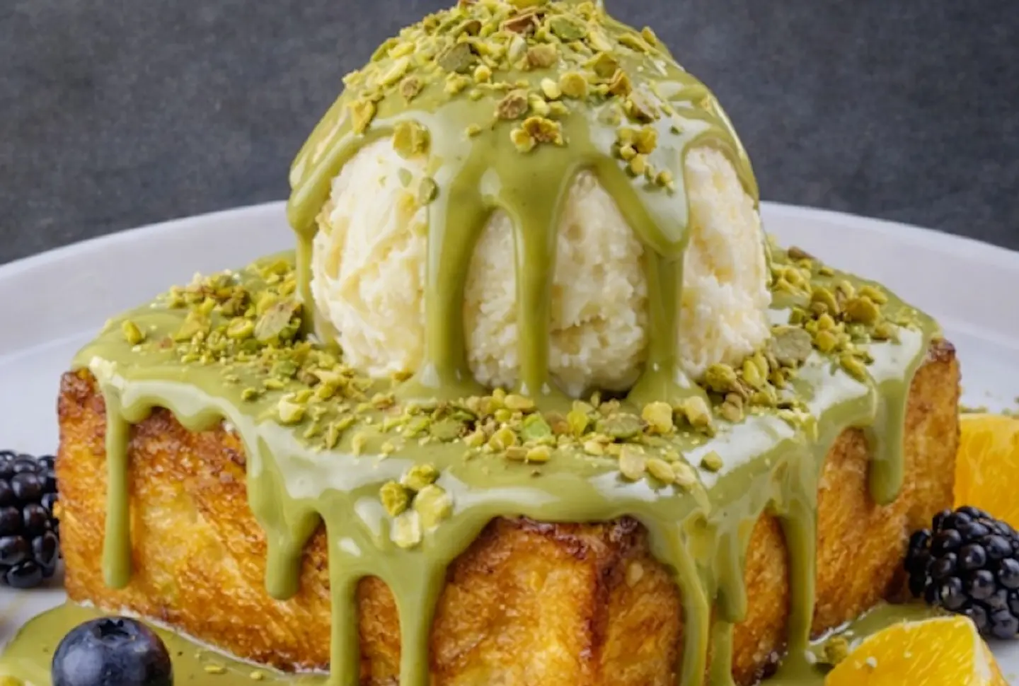 Golden Pistachio French Toast