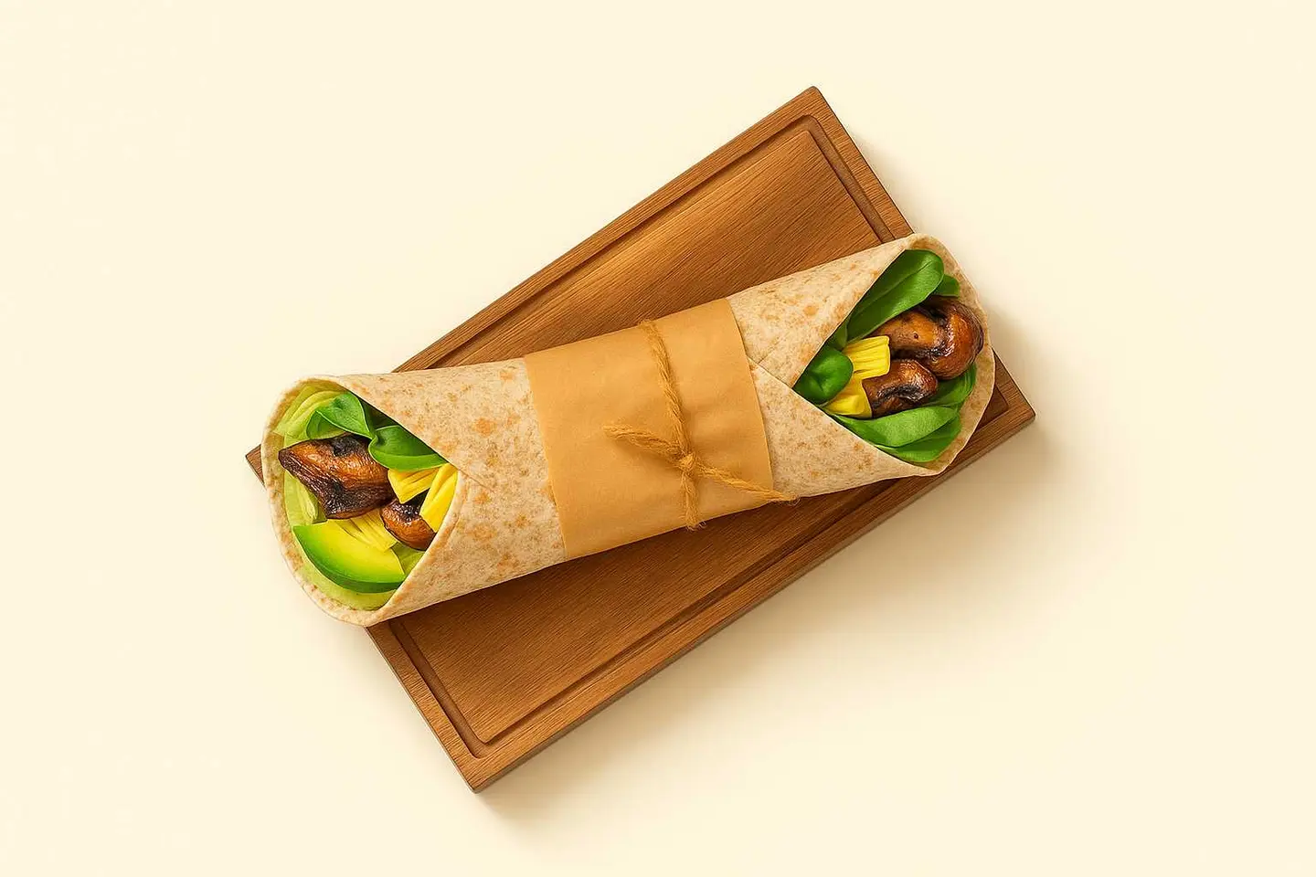 Portobello Artichoke And Pesto Hummus Wrap