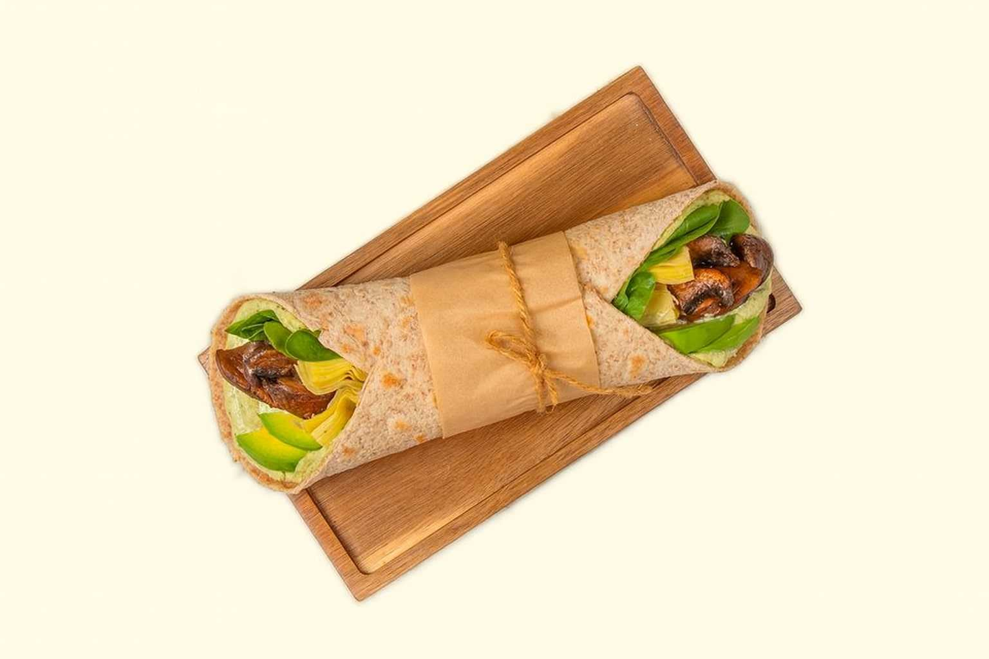 Portobello Artichoke And Pesto Hummus Wrap