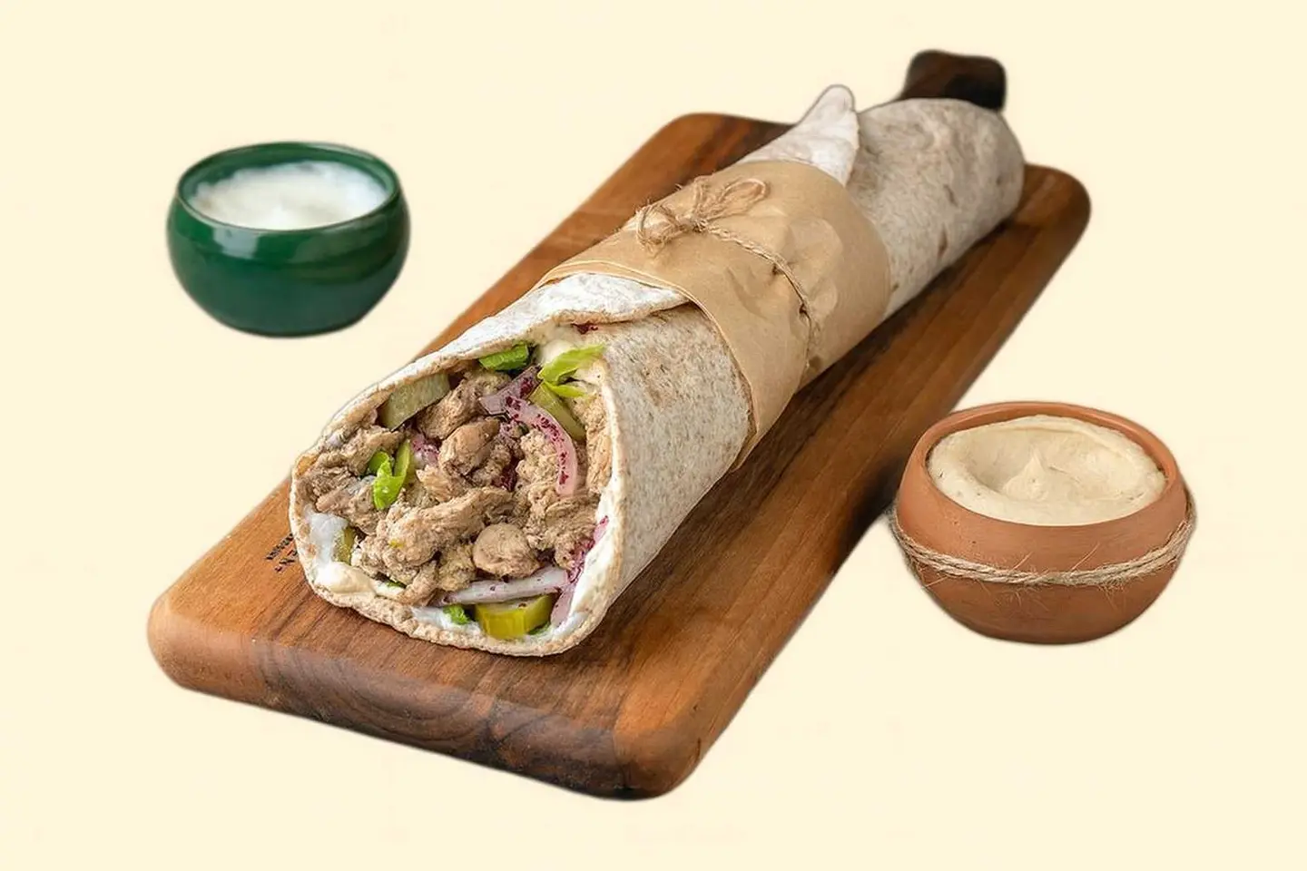 Chicken Hummus Shawarma Wrap