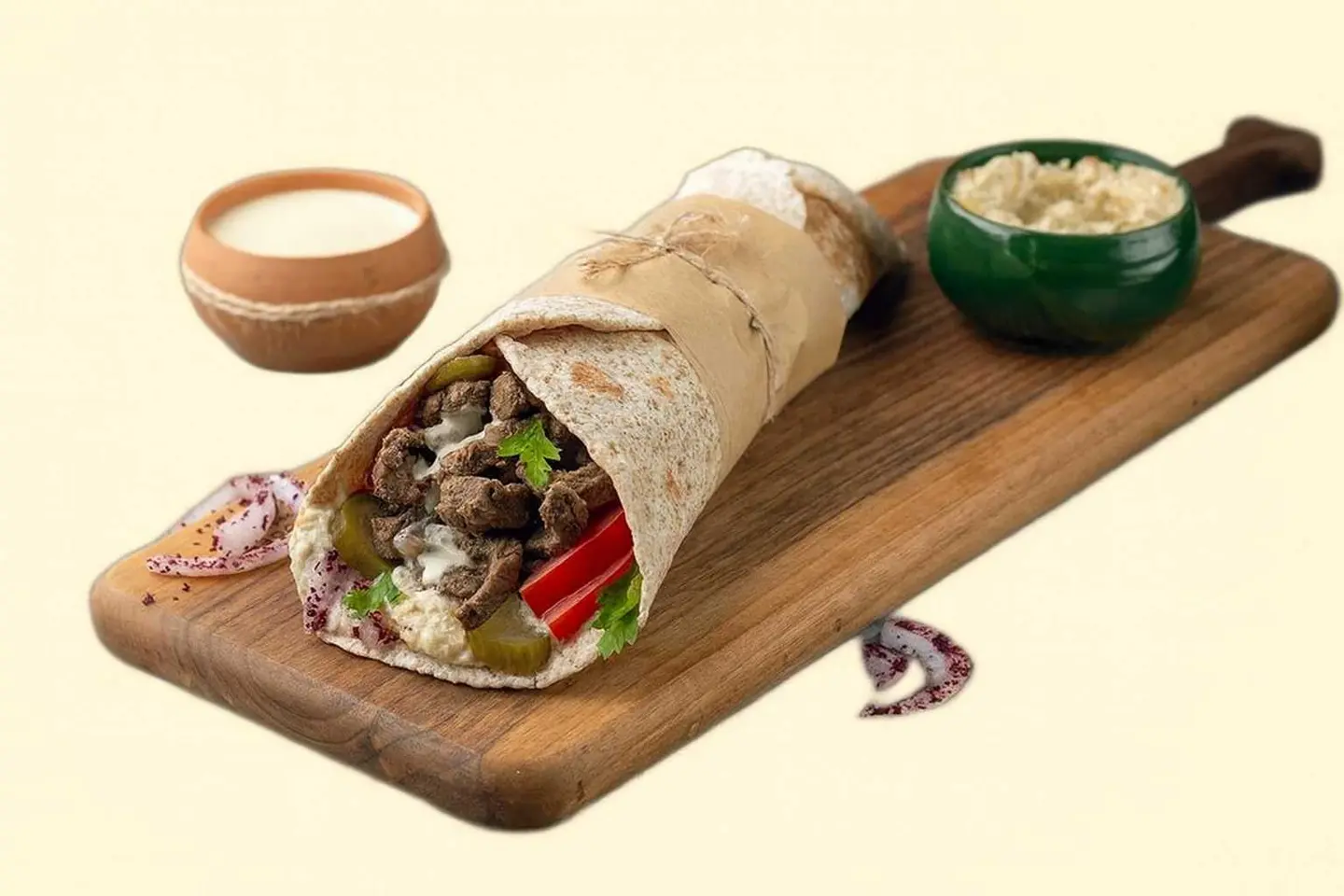Beef Moutabal Shawarma Wrap