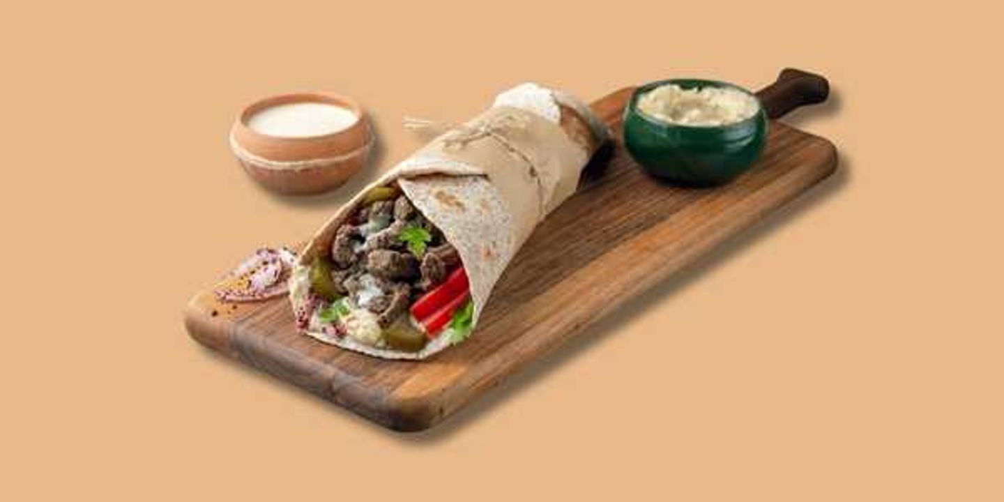 Beef Moutabal Shawarma Wrap