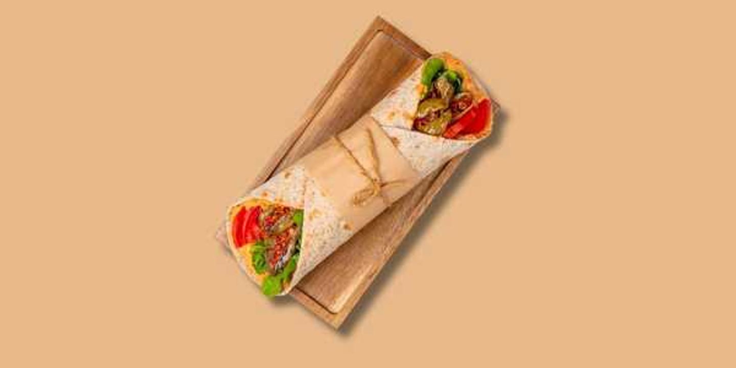 Spicy Eggplant And Muhammara Hummus Wrap