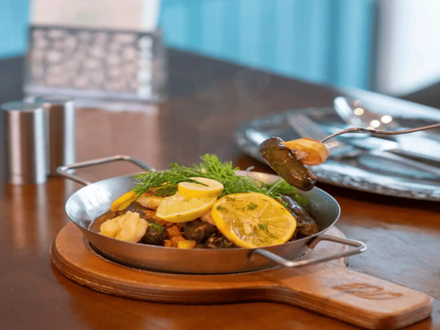 Grape Leaves With Shrimp Bowl