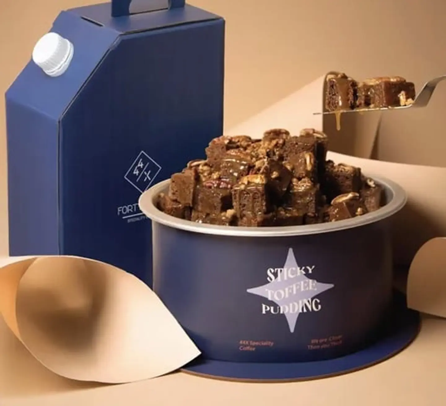 Warm Sticky Toffee Pudding With 1 L Hot Drip Coffee