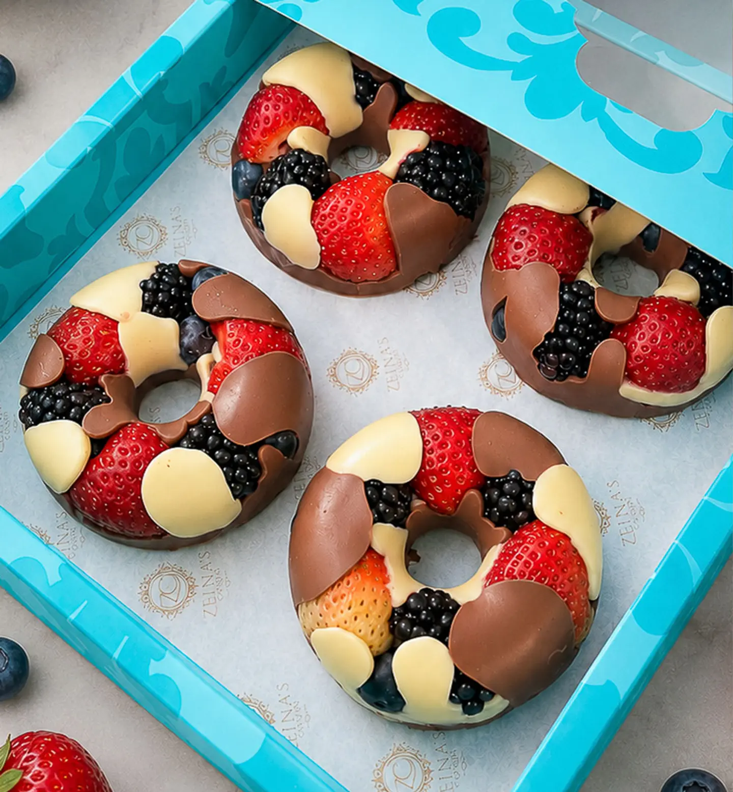 Chocolate Fruit Donut Box