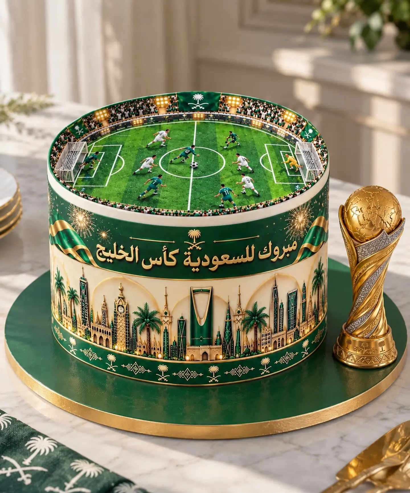 كيكة فوز السعودية - ٦ انش