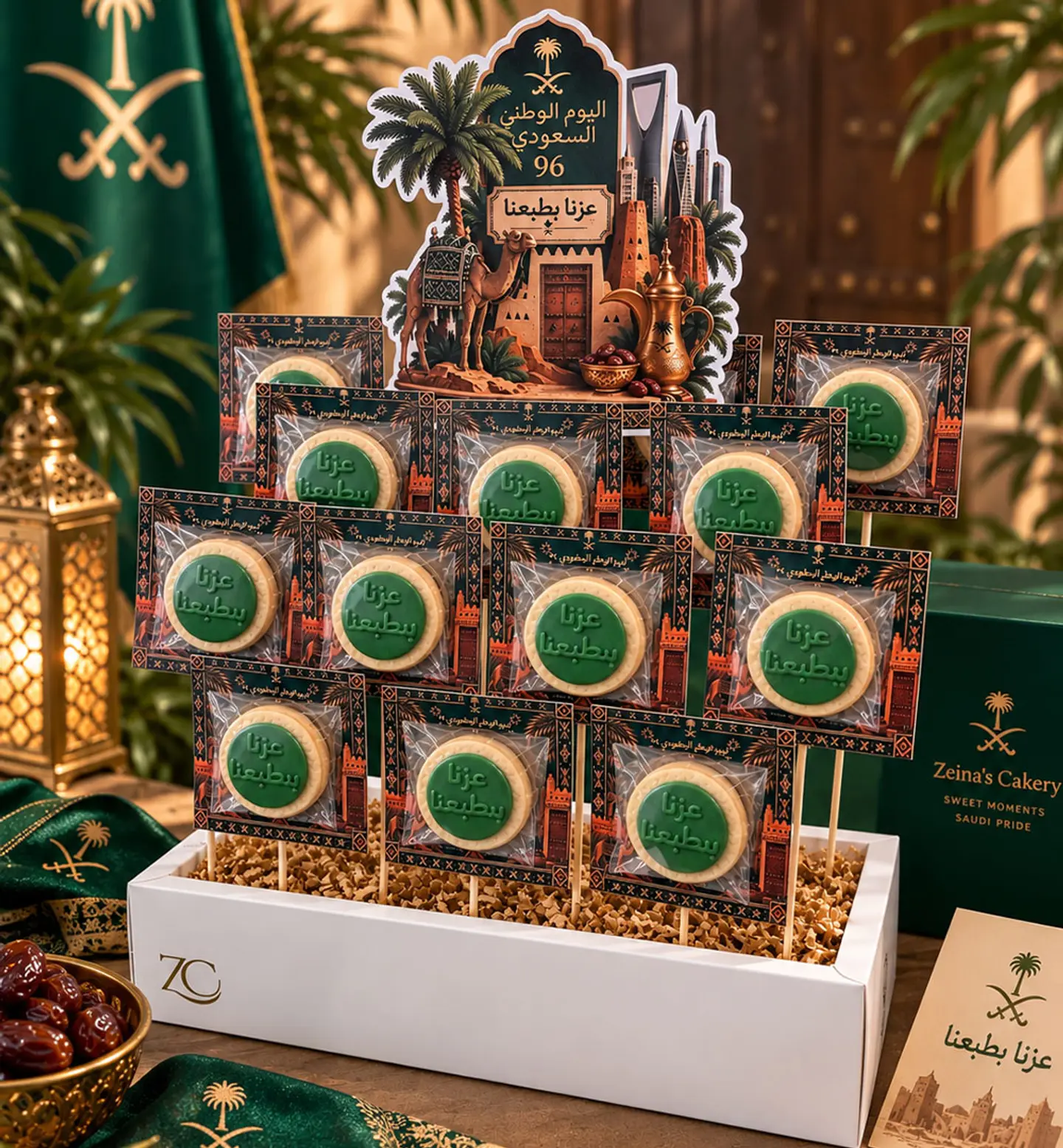 National Day Cookies Stand With Card 12 Pcs