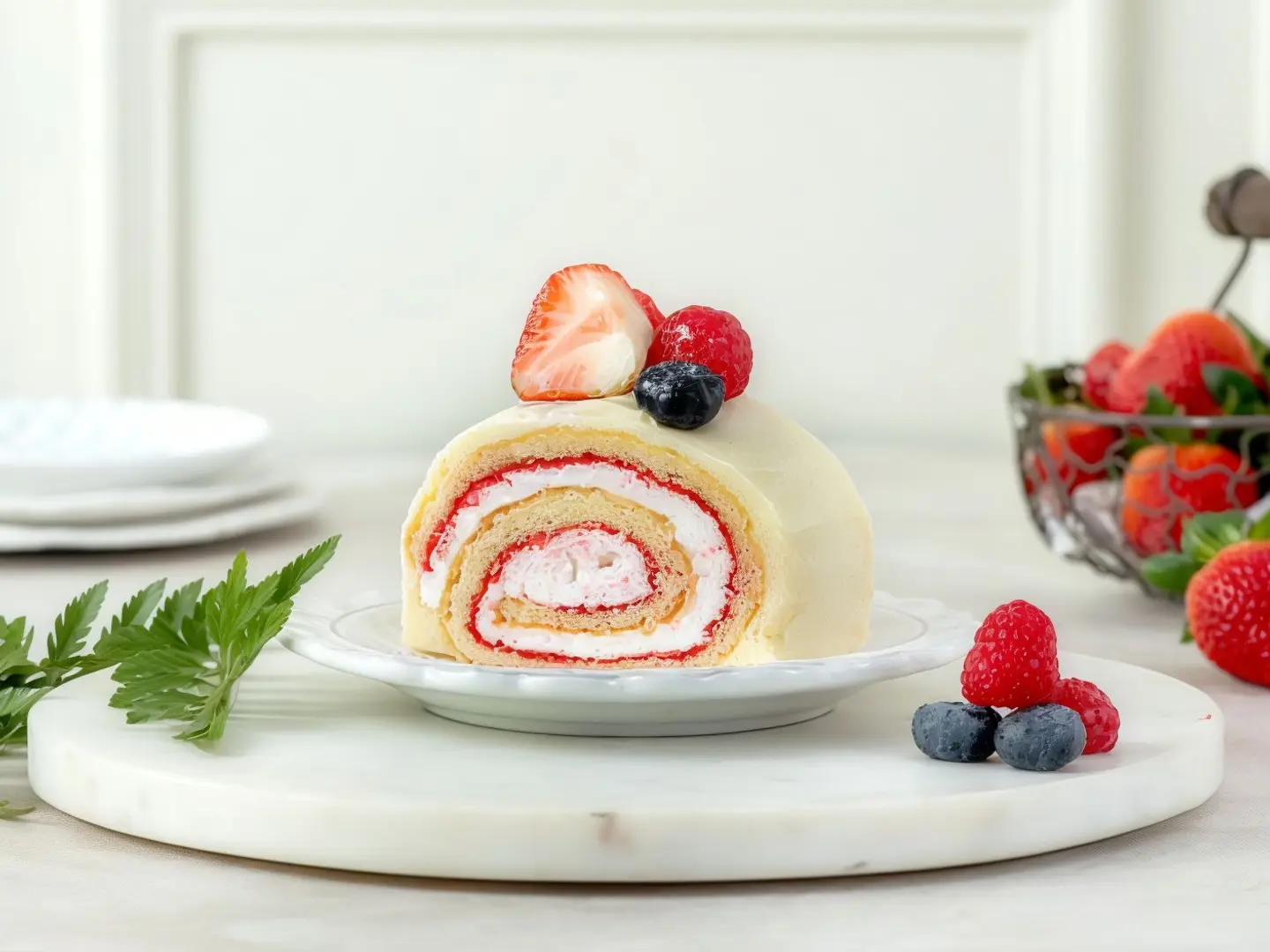 كيكة سويس رول قطعه