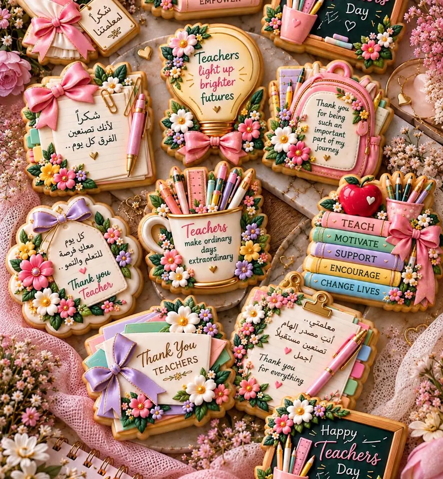 Teachers Day Cookies Mix   Pink