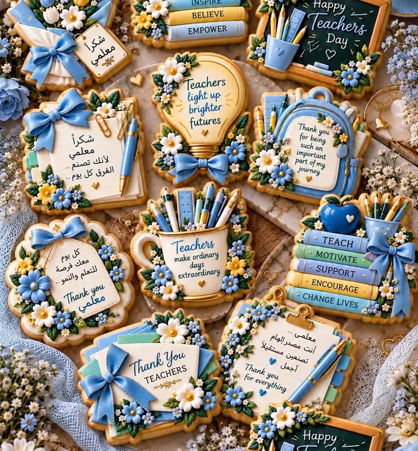 Teachers Day Cookies Mix   Blue